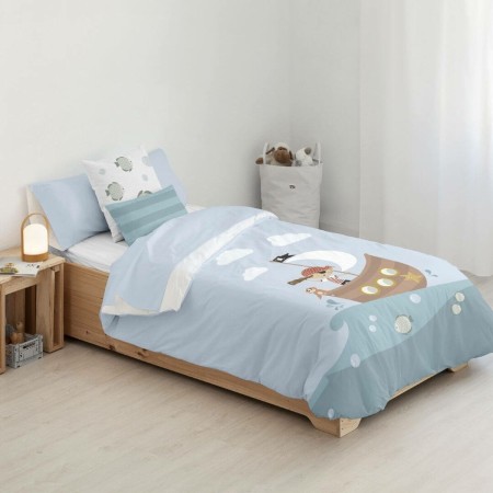 Housse de Couette Kids&Cotton Farid Bleu 175 Fils 155 x 220 cm