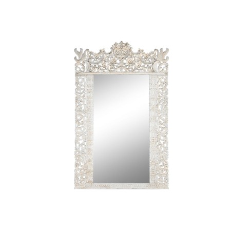 Miroir mural Home ESPRIT Blanc Verre Bois de manguier Indien Décapé 150 x 5 x 242 cm