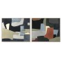 Toile Home ESPRIT Bleu Vert polystyrène Toile Abstrait Urbaine 104 x 4 x 123,5 cm (2 Unités)