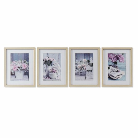 Cadre DKD Home Decor Roses (35 x 2 x 45 cm) (4 Unités)