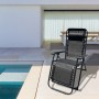 Marbueno Tumbona Plegable Acero Con Cojin Jardin y Piscina 90X66X108 cm Gravedad Cero Negra 10006