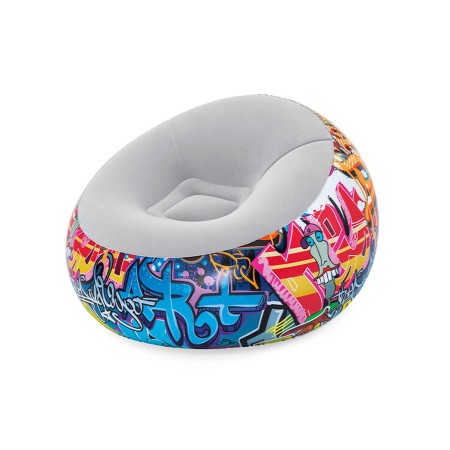 Bestway Fauteuil Gonflable Géant Graffiti 112x112x66 cm Intérieur 75075