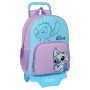 Mochila Escolar con Ruedas Stitch Sweet Azul Lila 33 x 42 x 14 cm