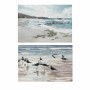 Cadre DKD Home Decor Toile Bois MDF Plage (2 pcs) (120 x 3 x 80 cm)