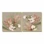 Cadre DKD Home Decor polystyrène Fleurs Toile (2 pcs) (70 x 4 x 70 cm)