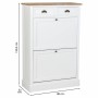 Armoire à chaussures Alexandra House Living Blanc Marron 33 x 120 x 80 cm