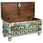 Coffre Alexandra House Living Blanc Vert Bois de manguier 42 x 45 x 98 cm Finition vieillie