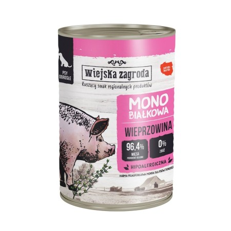 Comida húmeda WIEJSKA ZAGRODA Cerdo monoproteico Cerdo 400 g