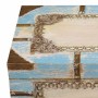 Coffre Alexandra House Living Bleu Bois de manguier 28 x 27 x 50 cm Style artisanal