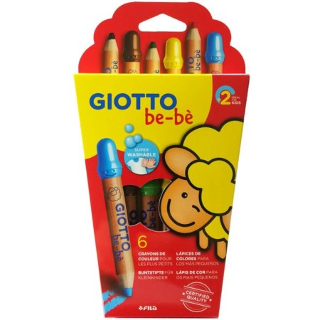 Crayons de couleur Giotto Be-Be Multicouleur (6 Unités)