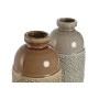 Vase Home ESPRIT Marron Gris Céramique Oriental Losanges 17 x 17 x 44 cm (2 Unités)