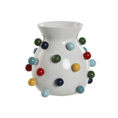 Jarrón Home ESPRIT Blanco Multicolor Dolomita 20 x 20 x 20 cm
