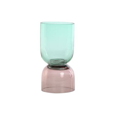 Jarrón Home ESPRIT Bicolor Cristal 10 x 10 x 21 cm