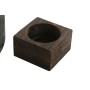 Jarrón Home ESPRIT Marrón Gris Madera Cristal Moderno 12 x 12 x 29,5 cm