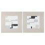 Cuadro Home ESPRIT Blanco Beige Poliestireno Lienzo Abstracto Urbano 82 x 4 x 81,5 cm (2 Unidades)