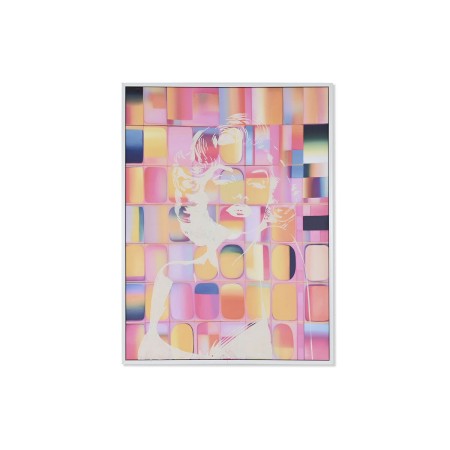 Cuadro Home ESPRIT Amarillo Azul Blanco Rosa Poliestireno Lienzo Moderno 94 x 4 x 123,5 cm (2 Unidades)