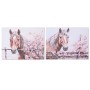 Cuadro Home ESPRIT Beige Rosa Lienzo Madera MDF Caballo Shabby Chic 80 x 2,5 x 60 cm (2 Unidades)