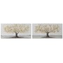 Cadre Home ESPRIT Doré Toile Bois MDF Arbre Traditionnel 120 x 3 x 60 cm (2 Unités)