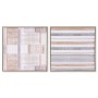 Cadre Home ESPRIT Marron Beige polystyrène Toile Urbaine 52,5 x 2,8 x 52,5 cm (2 Unités)