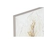 Cadre Home ESPRIT Blanc Doré Toile Bois MDF Feuille d'une plante Romantique 30 x 2,5 x 60 cm (2 Unités)