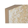 Cadre Home ESPRIT Blanc Doré Toile Bois MDF Moderne Feuille d'une plante 82 x 4,5 x 82 cm (2 Unités)