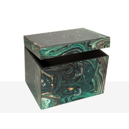 Caja-Joyero Romimex Verde Vidrio 20 x 14 x 12 cm