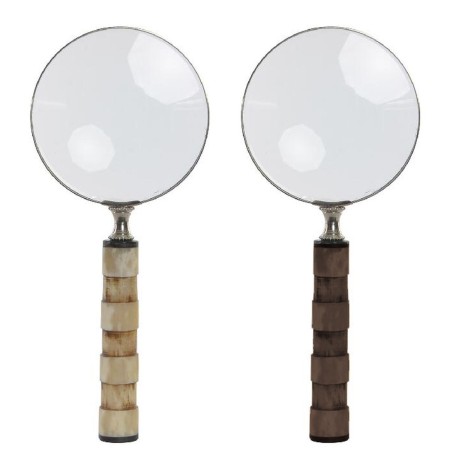 Loupe DKD Home Decor Verre Aluminium Os (10 x 2,5 x 23 cm) (2 Unités)