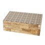 Caja Decorativa Romimex Marrón Beige Resina Madera MDF 23 x 8 x 15 cm