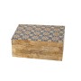 Boîte Décorative Romimex Marron Beige Résine Bois MDF 18 x 8 x 13 cm