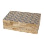 Caja Decorativa Romimex Marrón Beige Resina Madera MDF 23 x 8 x 15 cm