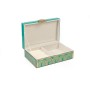 Caja-Joyero Romimex Turquesa Dorado Terciopelo Vidrio 22 x 8 x 14 cm