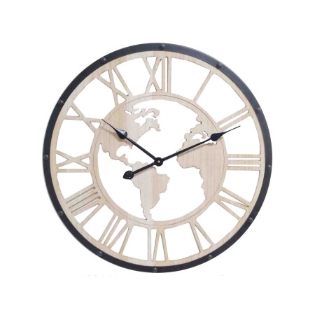 Horloge Murale Romimex Beige Bois Métal 50 x 50 x 5 cm