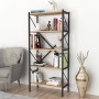 Librairie Alexandra House Living Noir Chêne Métal Bois MDP 66 x 160 x 34 cm 5 Etagères industriel