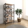 Librairie Alexandra House Living Noir Chêne Métal Bois MDP 66 x 160 x 34 cm 5 Etagères industriel