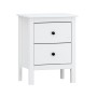 Table de Nuit Alexandra House Living Blanc Métal Bois de pin 48 x 62 x 36 cm 2 tiroirs