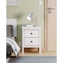 Table de Nuit Alexandra House Living Blanc Métal Bois de pin 48 x 62 x 36 cm 2 tiroirs