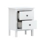 Table de Nuit Alexandra House Living Blanc Métal Bois de pin 48 x 62 x 36 cm 2 tiroirs