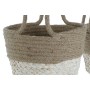 Set de Maceteros Home ESPRIT Natural Marrón claro Yute Moderno 26 x 26 x 70 cm