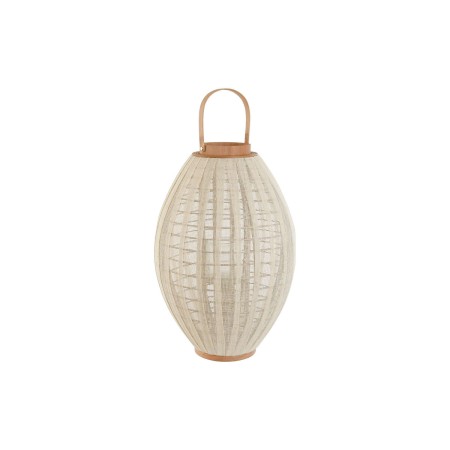 Portavelas Home ESPRIT Blanco Natural Madera Cristal 37 x 37 x 56 cm