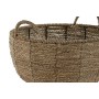 Set de Maceteros Home ESPRIT Marrón Metal Fibra Tropical 34 x 33 x 15 cm
