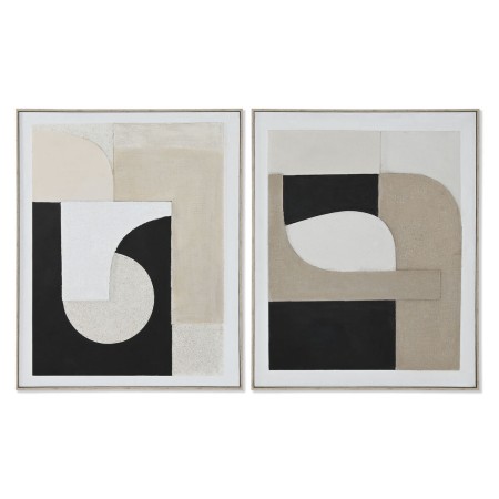 Cadre Home ESPRIT Marron Noir Abstrait Urbaine 82 x 3,8 x 102 cm (2 Unités)
