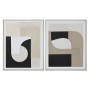 Cuadro Home ESPRIT Marrón Negro Abstracto Urbano 82 x 3,8 x 102 cm (2 Unidades)
