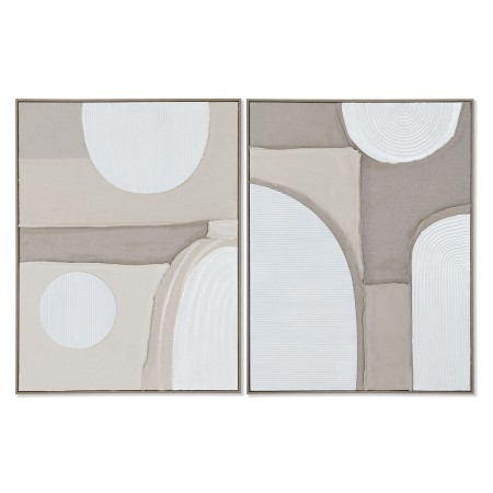 Cadre Home ESPRIT Blanc Beige Abstrait Scandinave 62 x 3,8 x 82 cm (2 Unités)