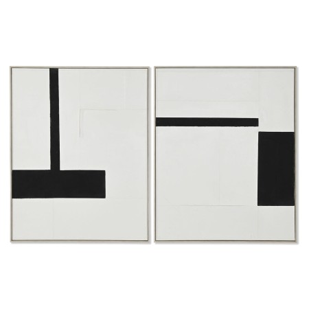 Cadre Home ESPRIT Blanc Noir Abstrait Moderne 82 x 3,8 x 102 cm (2 Unités)