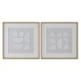 Cuadro Home ESPRIT Blanco Natural Moderno 60 x 4 x 60 cm (2 Unidades)