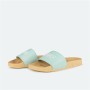 Tongs pour Femmes Munich Flat Slider Wood Effect Turquoise