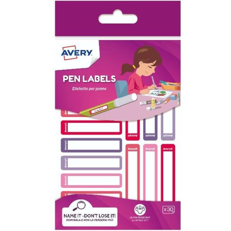 Etiquetas adhesivas Avery RESMI30F-UK Rosa Púrpura 10 x 50 mm Papel (4 Piezas) (30 unidades)