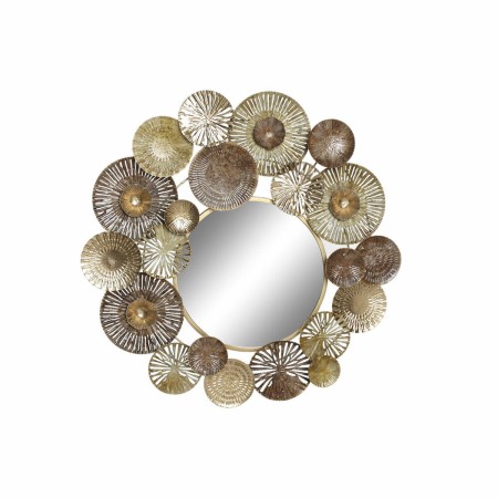 Miroir mural DKD Home Decor Miroir Métal Cuivré Clair Cercles (67 x 5.7 x 71 cm)