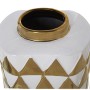 Potiche Alexandra House Living Blanc Doré Céramique 16 x 12 x 21 cm