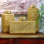 Potiche Alexandra House Living Doré Céramique 32 x 10 x 22 cm